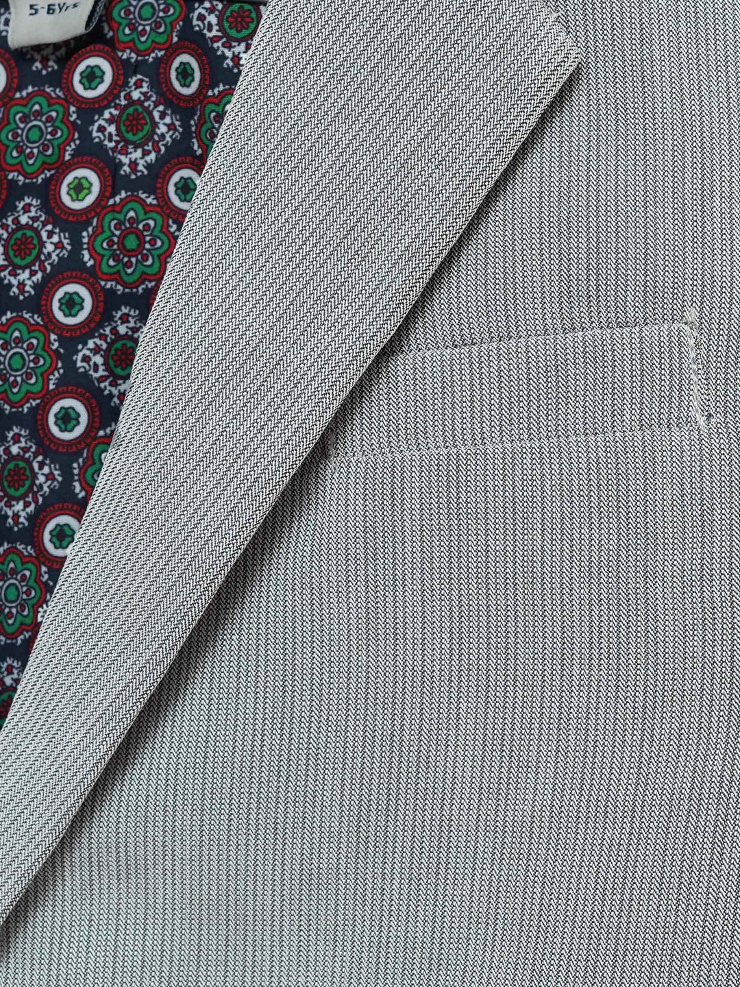 Grey Striped Kids Casual Blazer
