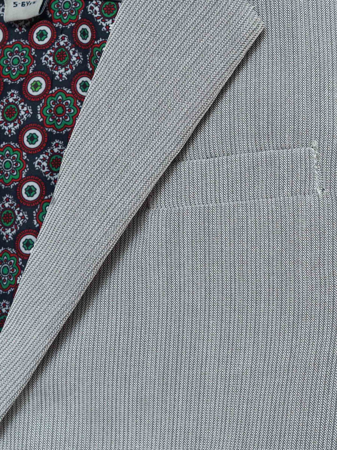 Grey Striped Kids Casual Blazer