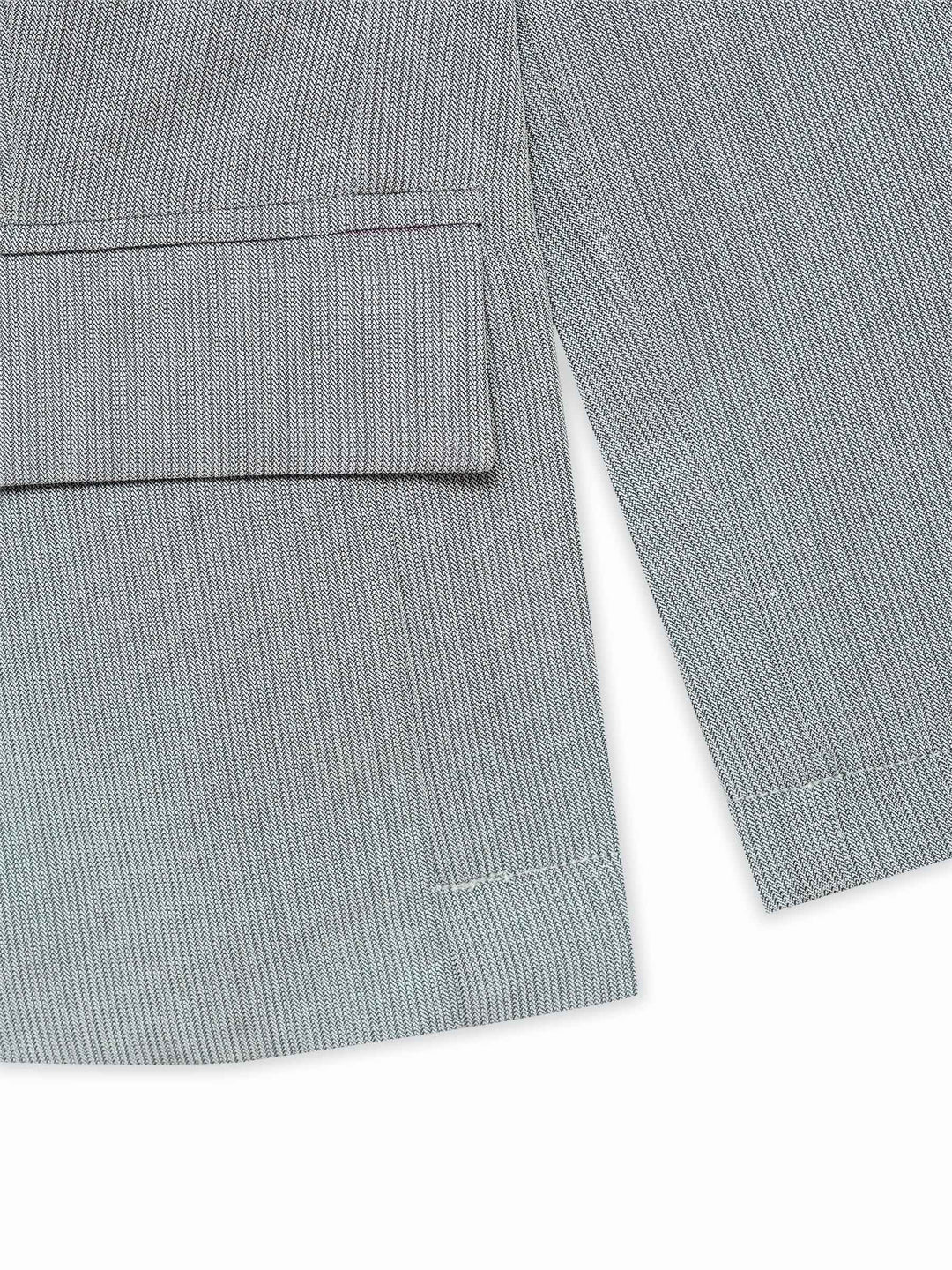 Grey Striped Kids Casual Blazer