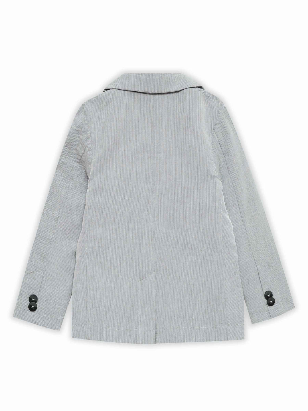 Grey Striped Kids Casual Blazer