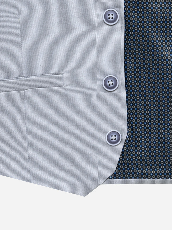 Grey Structured Formal Vest With Bow - Junior