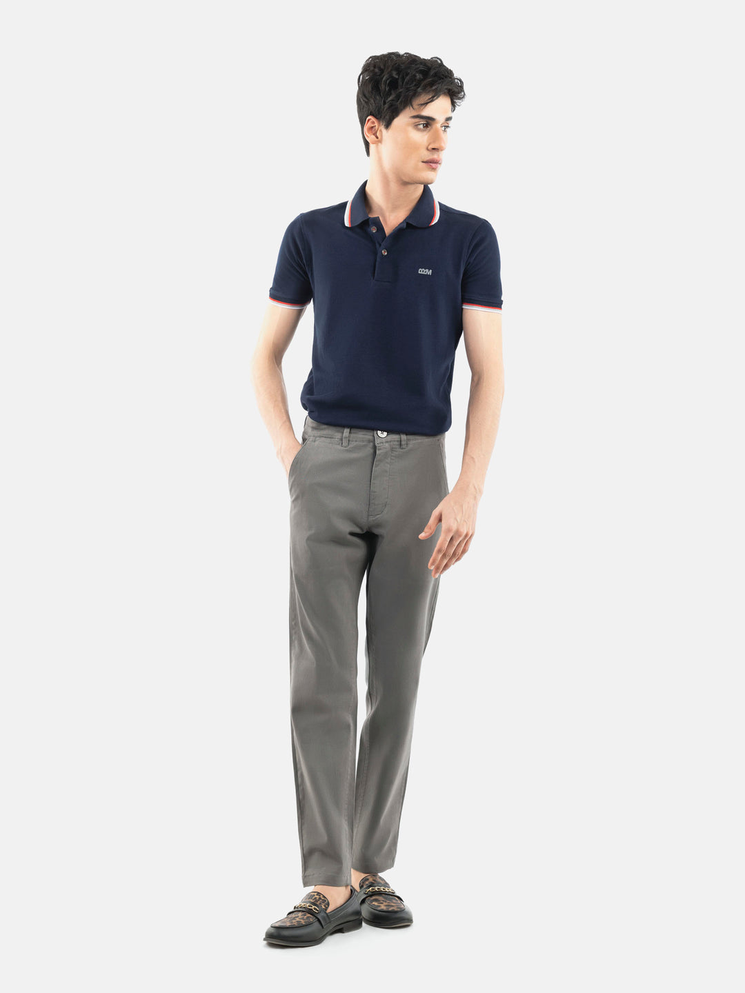 Grey Basic Casual Fit Chinos Brumano Pakistan