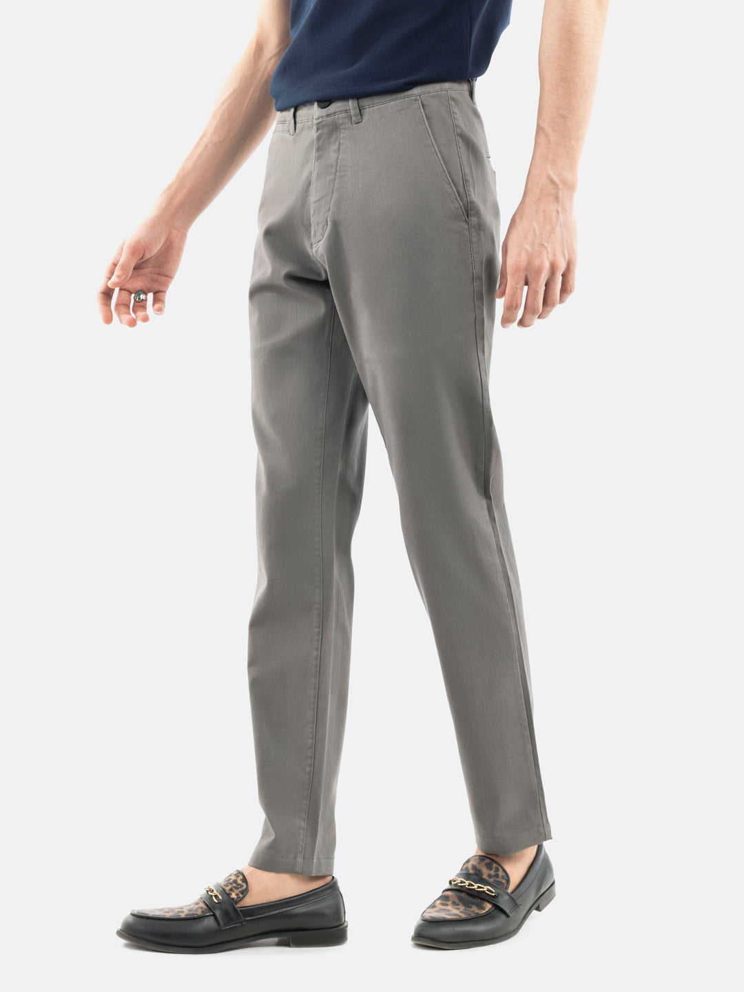 Grey Basic Casual Fit Chinos Brumano Pakistan