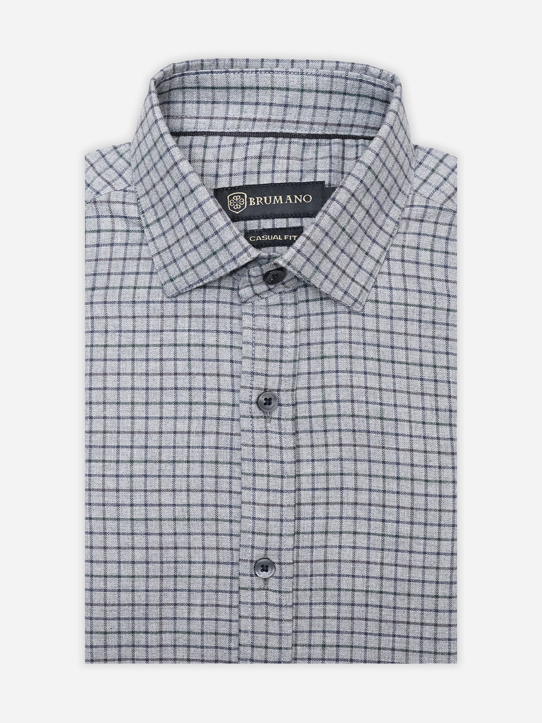Grey Flannel Gingham Checkered Shirt