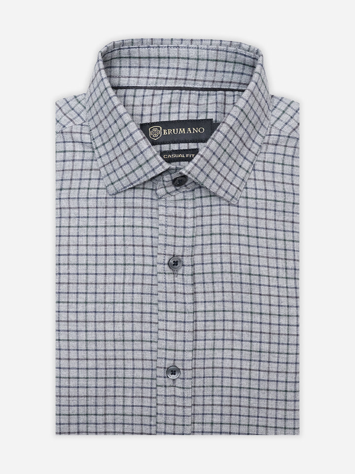 Grey Flannel Gingham Checkered Shirt