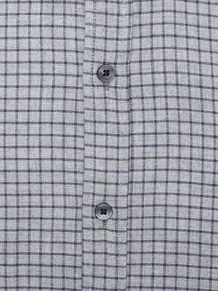 Grey Flannel Gingham Checkered Shirt