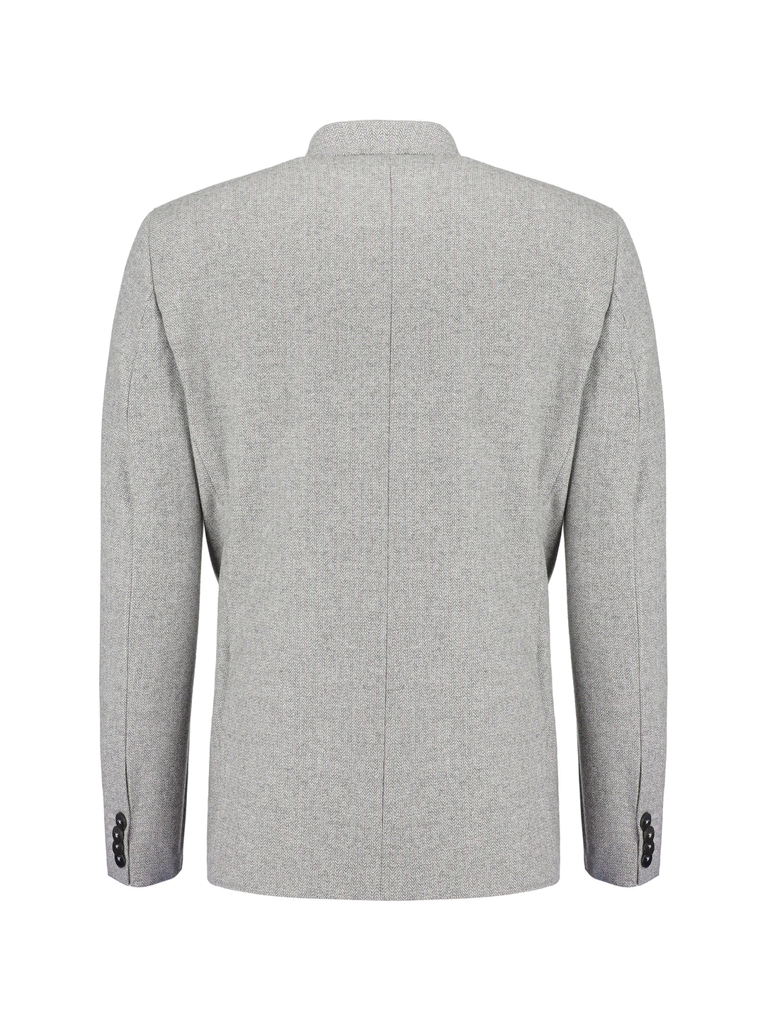 Grey Herringbone Wool & Cashmere Blazer - Sartoria