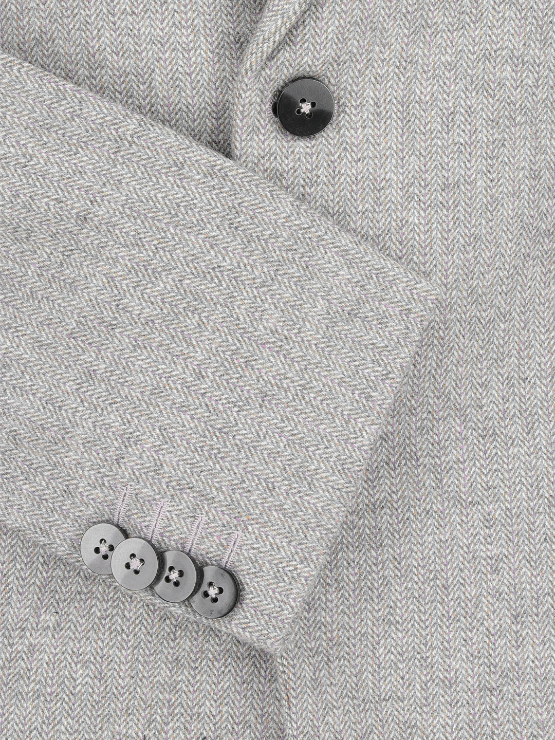 Grey Herringbone Wool & Cashmere Blazer - Sartoria
