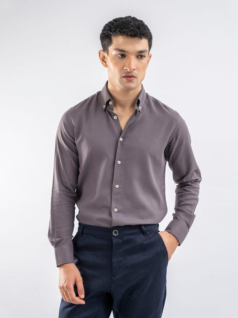 Grey Light Weight Button Down Shirt