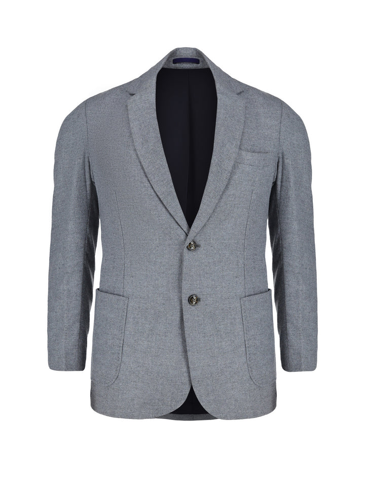 Grey Melange Wool & Cashmere Blended Blazer - Sartoria Brumano Pakistan