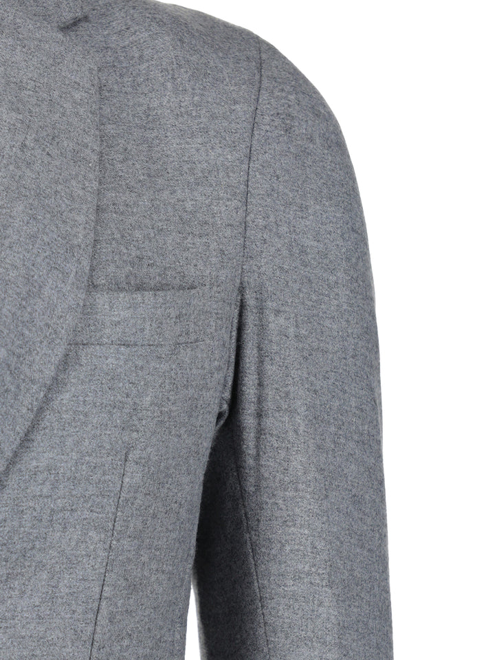 Grey Melange Wool & Cashmere Blended Blazer - Sartoria Brumano Pakistan