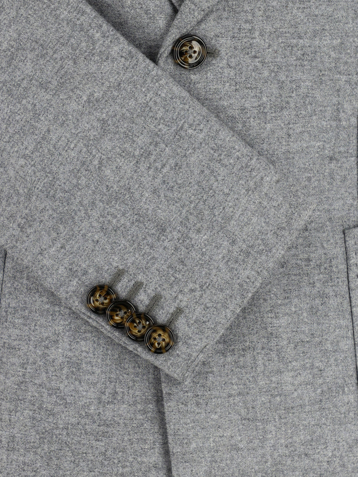 Grey Melange Wool & Cashmere Blended Blazer - Sartoria Brumano Pakistan