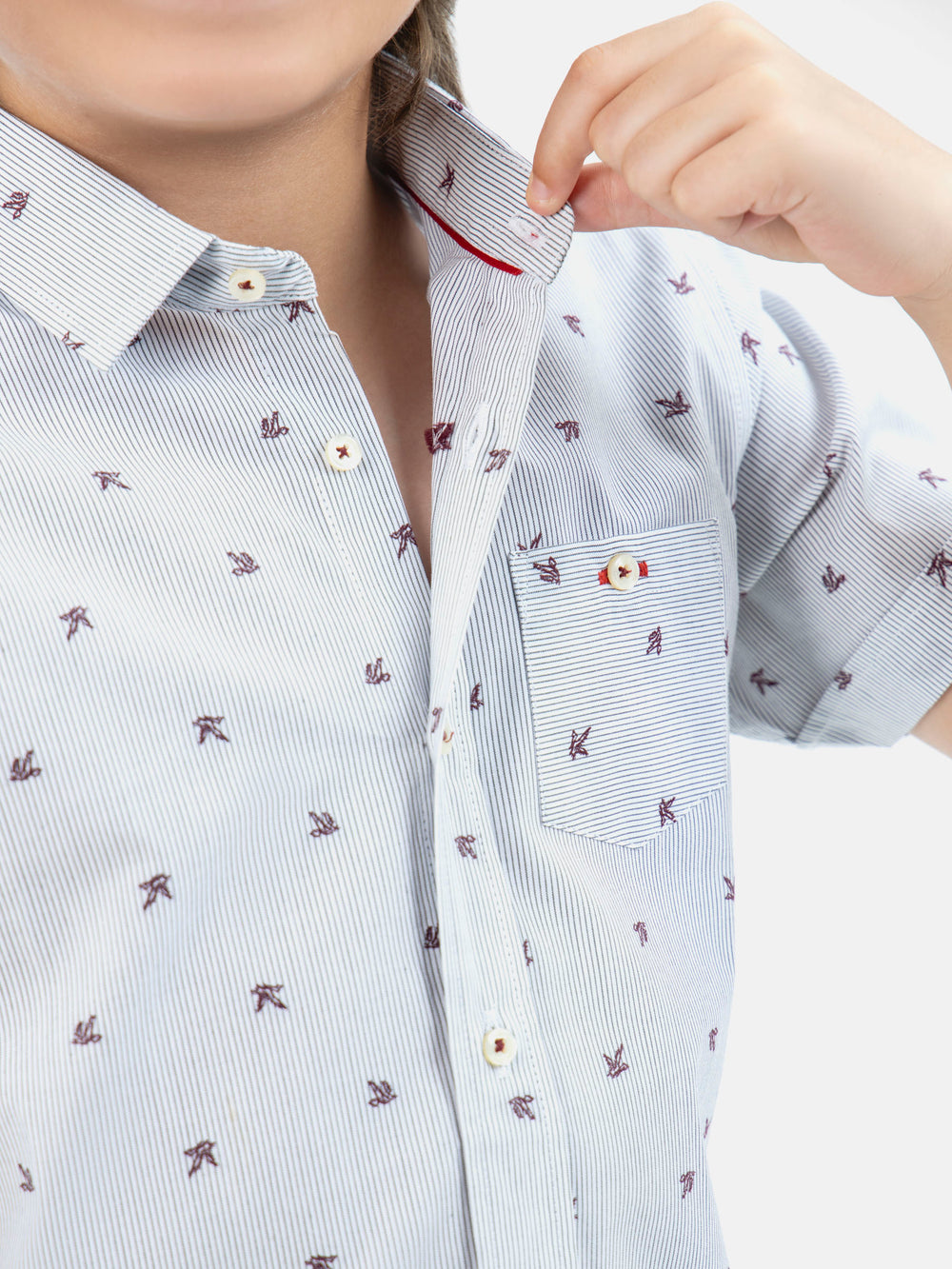 Grey Motif Printed Half Sleeve Casual Shirt