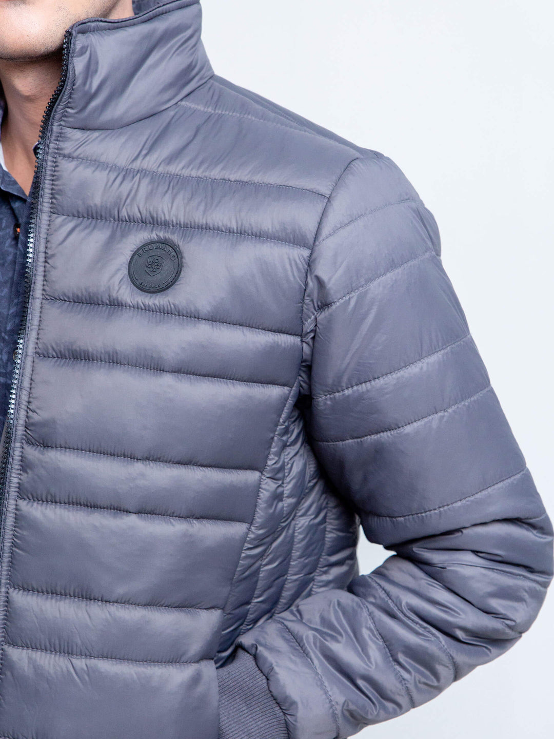 Grey Nylon Puffer Jacket Brumano Pakistan