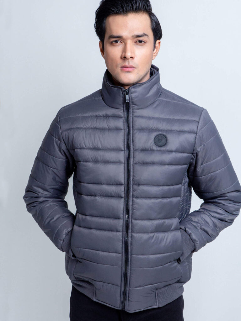 Grey Nylon Puffer Jacket Brumano Pakistan