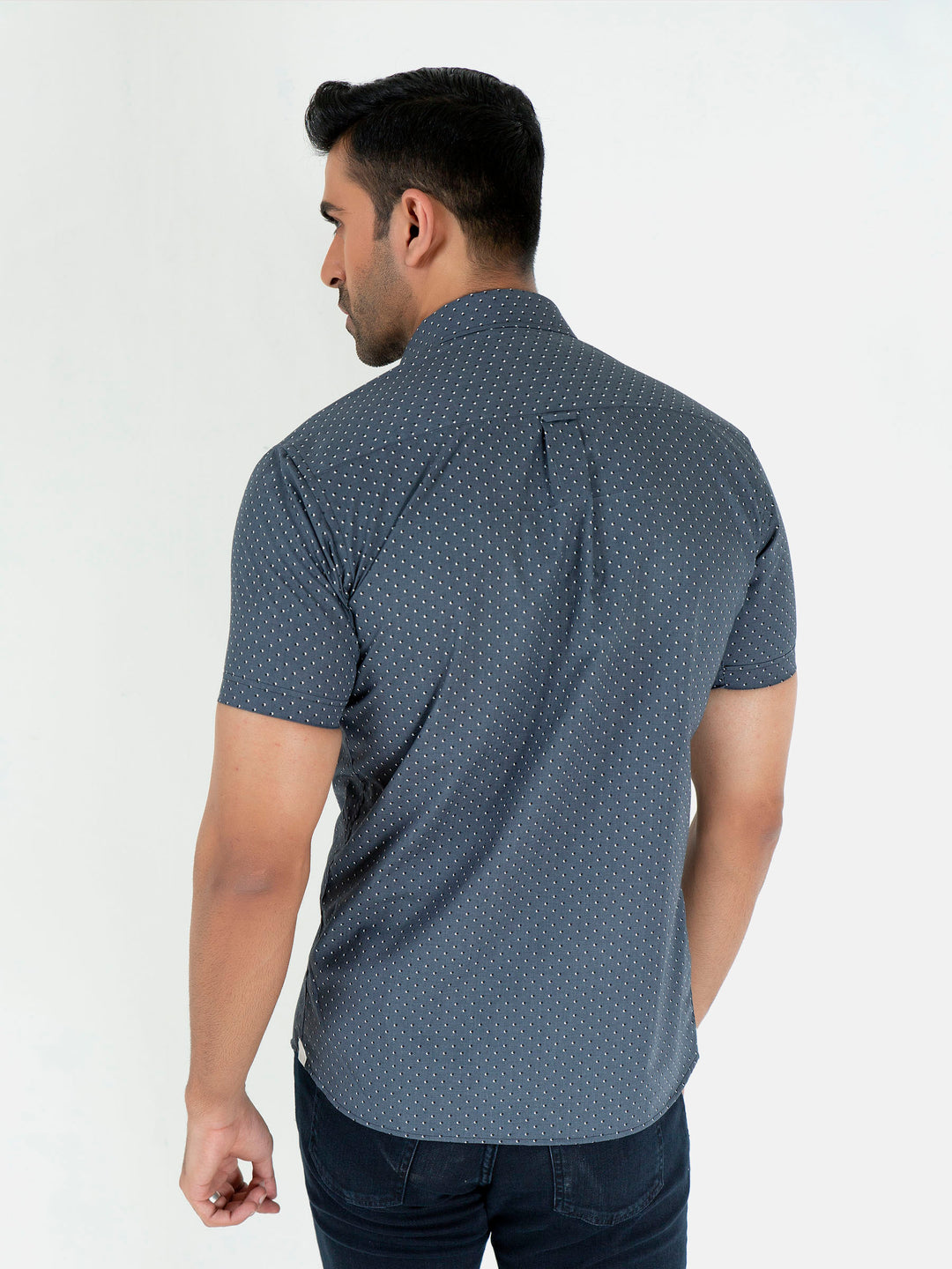 Grey Printed Half Sleeve Casual Shirt Brumano Pakistan