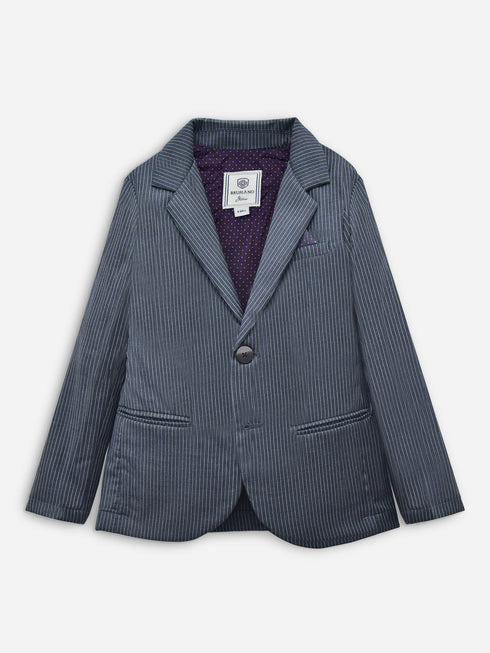 Grey Striped Kids Formal Blazer Brumano Pakistan