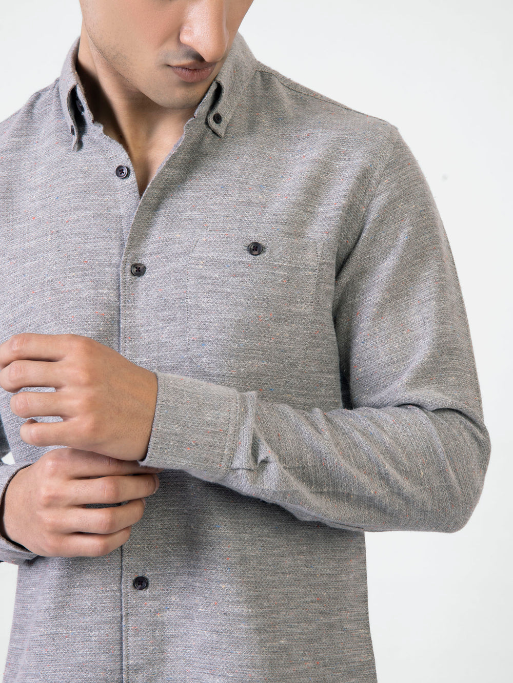 Greystructureddobbyshirtwithmulticolornepsbrumanopakistan4