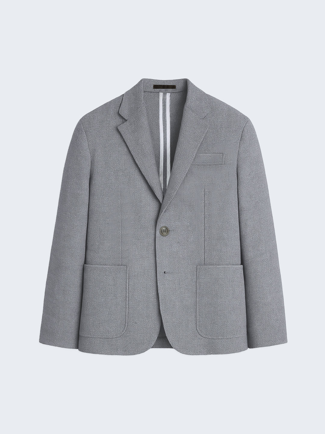 Grey Structured Linen Blended Blazer
