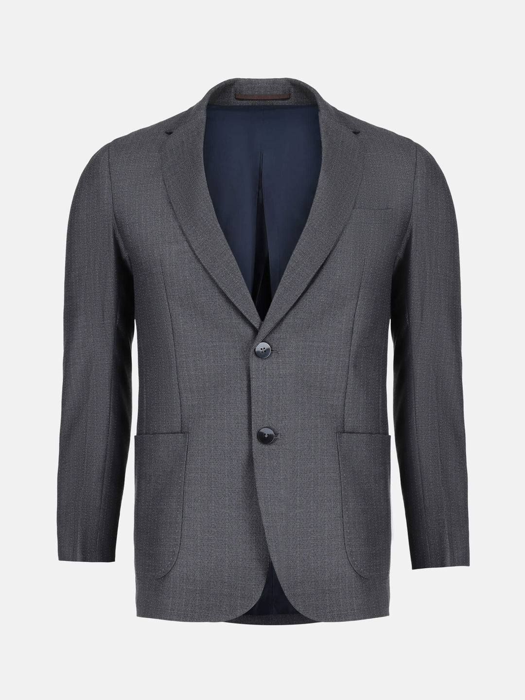 Grey Structured Striped Formal Blazer