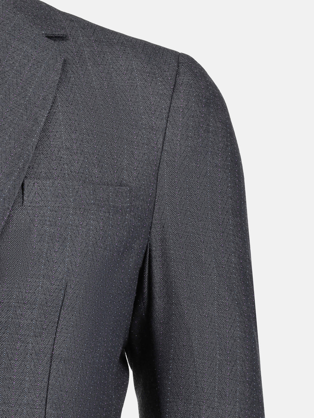 Grey Structured Striped Formal Blazer