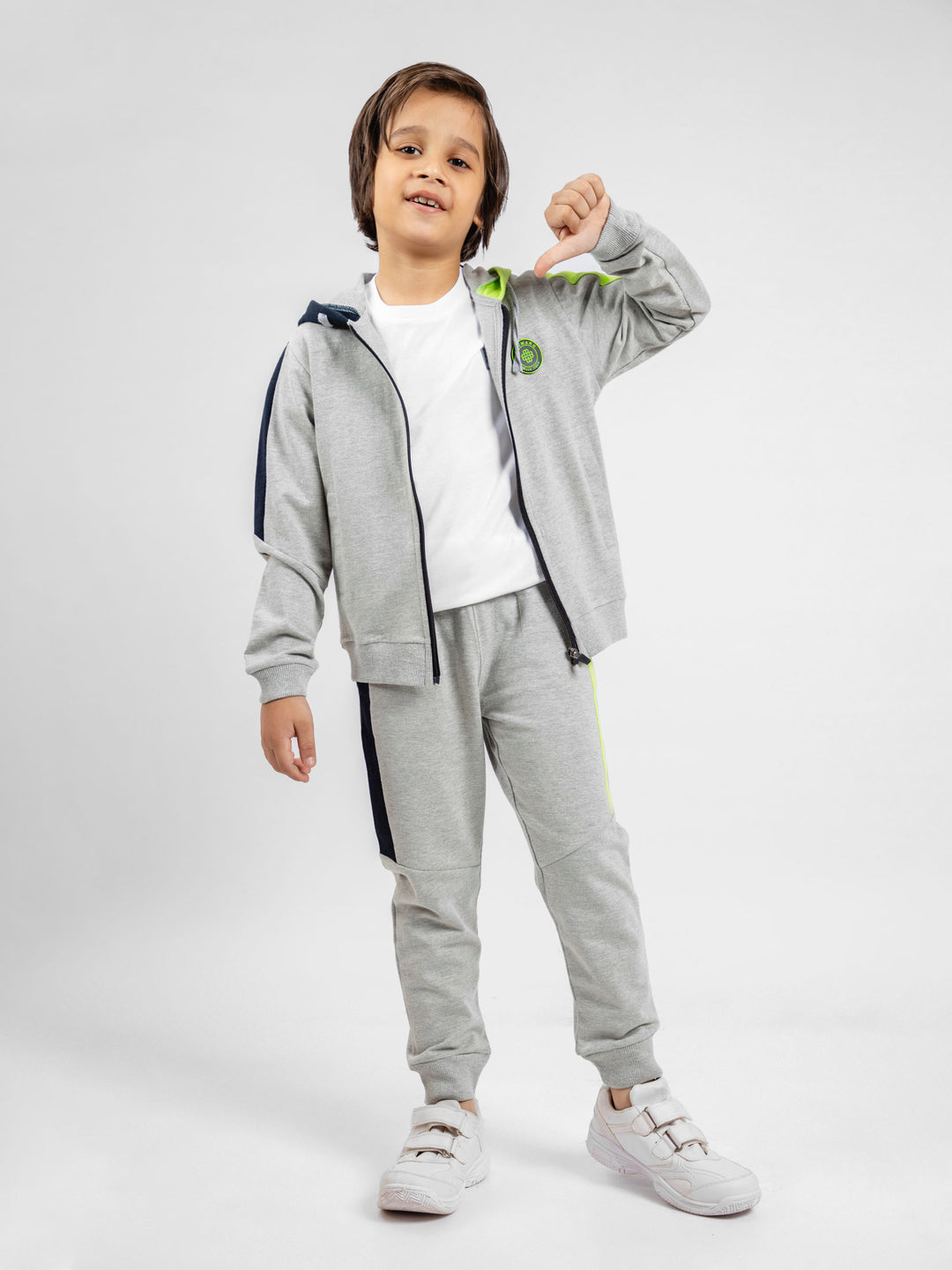 Grey tracksuit with hoodie & jogger pajama   pack of 2 pc brumano pakistan