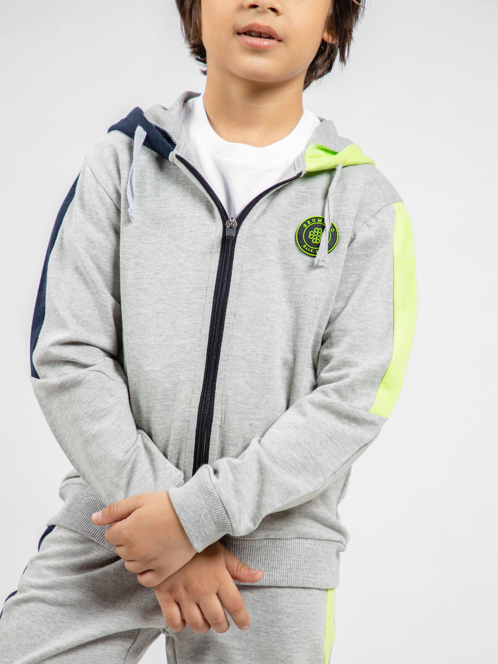 Grey tracksuit with hoodie & jogger pajama   pack of 2 pc brumano pakistan