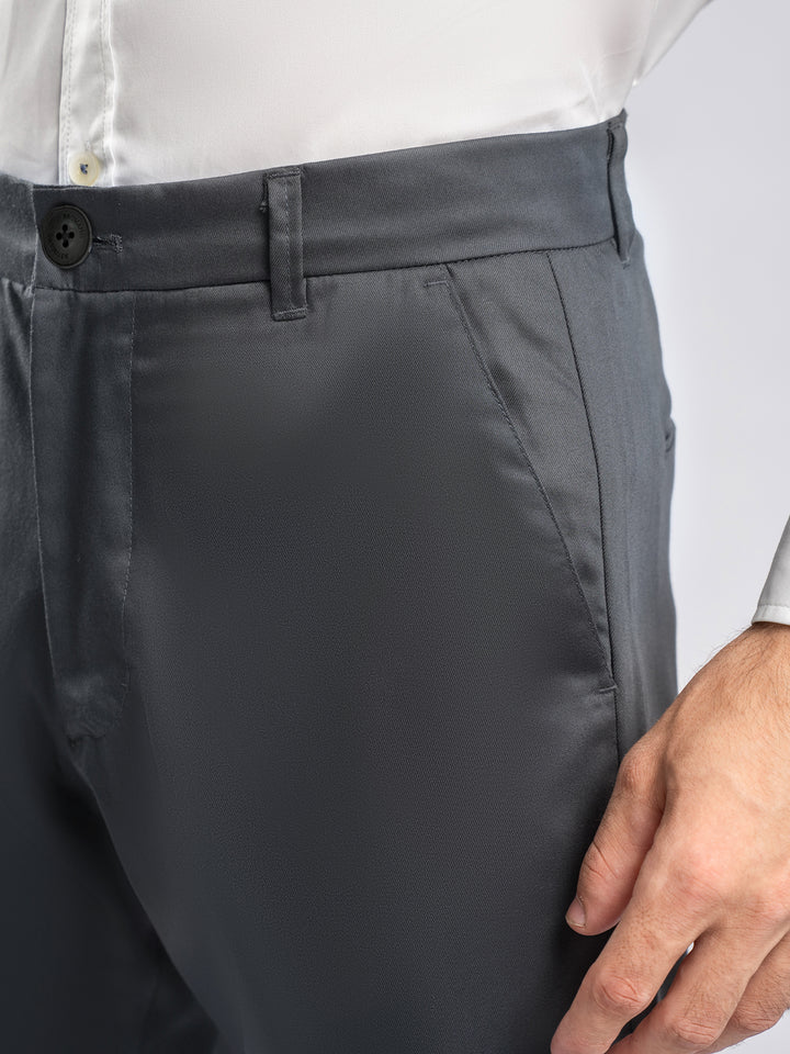 Grey Twill Structured Semi Formal Chino