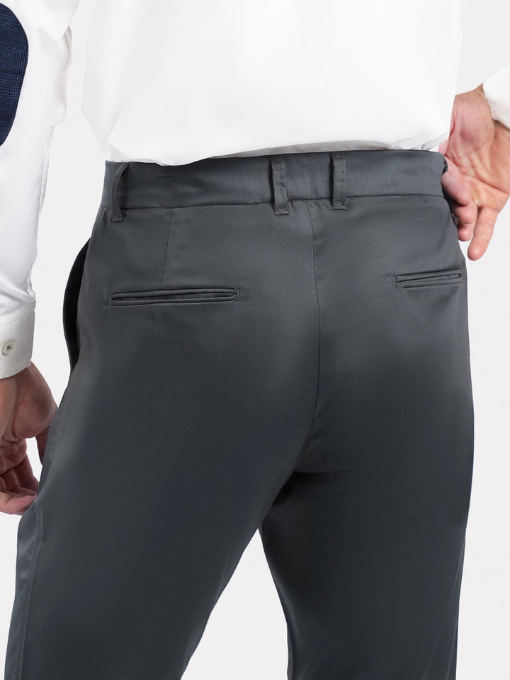 Grey Twill Structured Semi Formal Chino