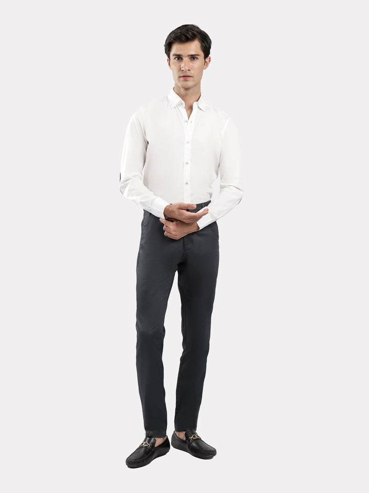 Grey Twill Structured Semi Formal Chino