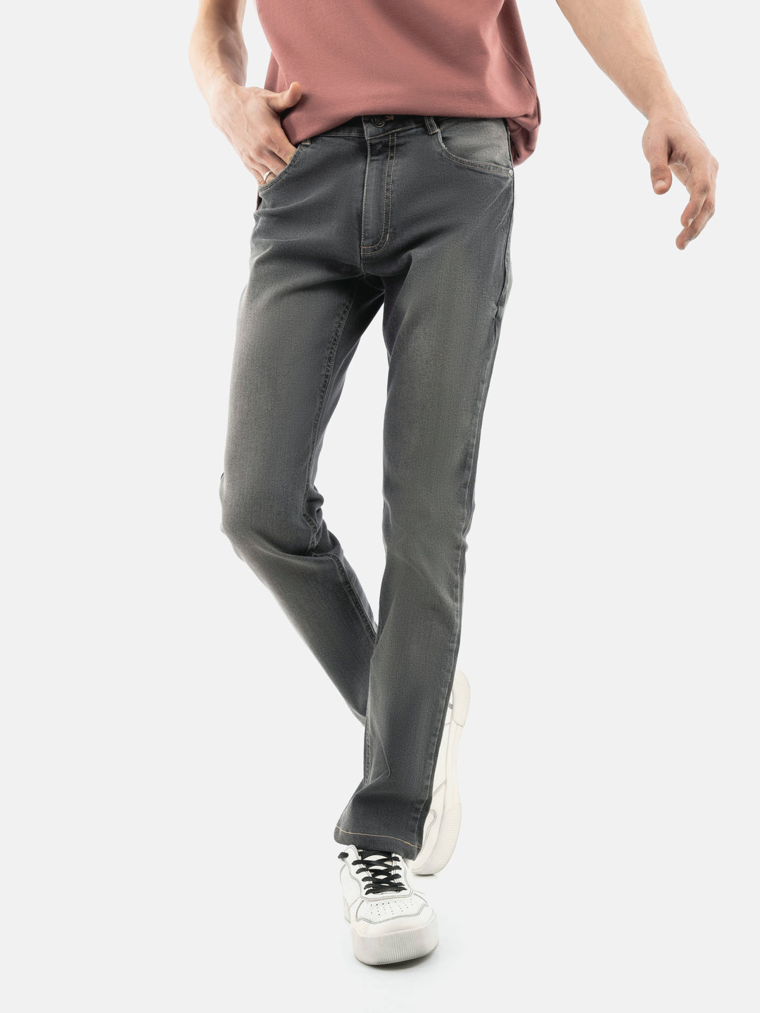 Grey Washed Slim Fit Denim Jeans Brumano Pakistan