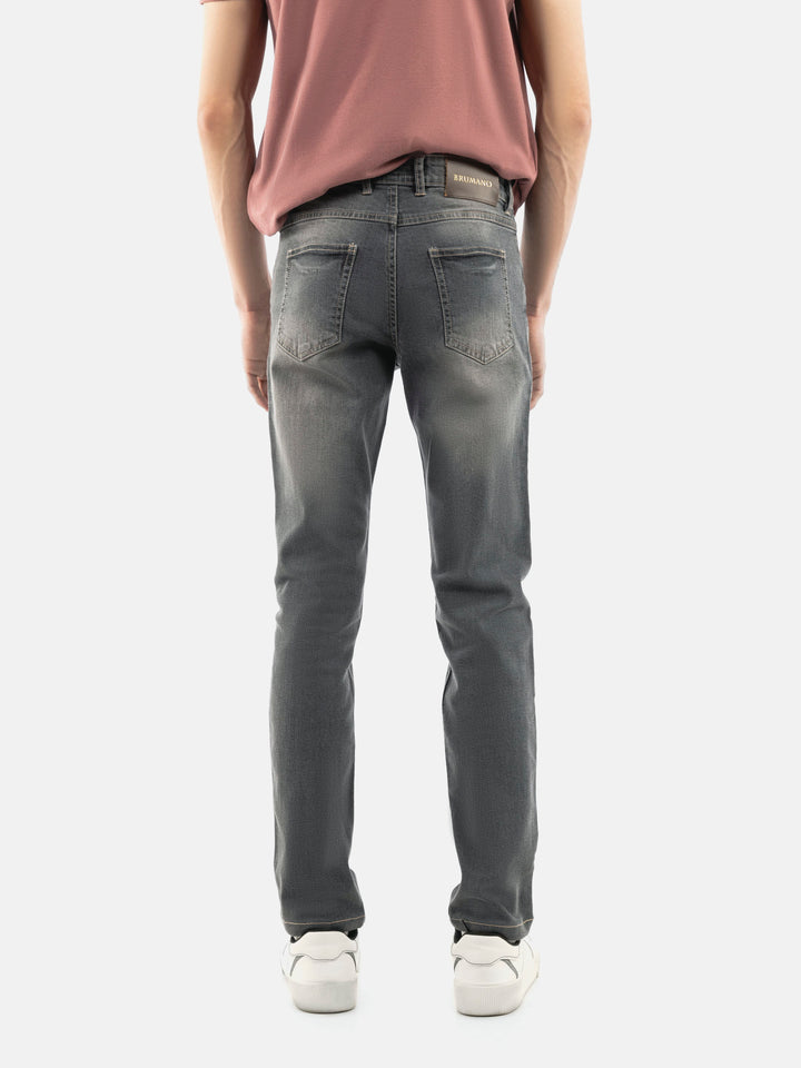 Grey Washed Slim Fit Denim Jeans Brumano Pakistan