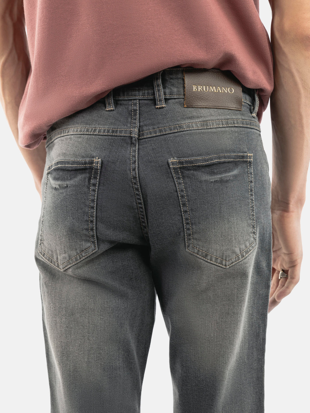 Grey Washed Slim Fit Denim Jeans Brumano Pakistan