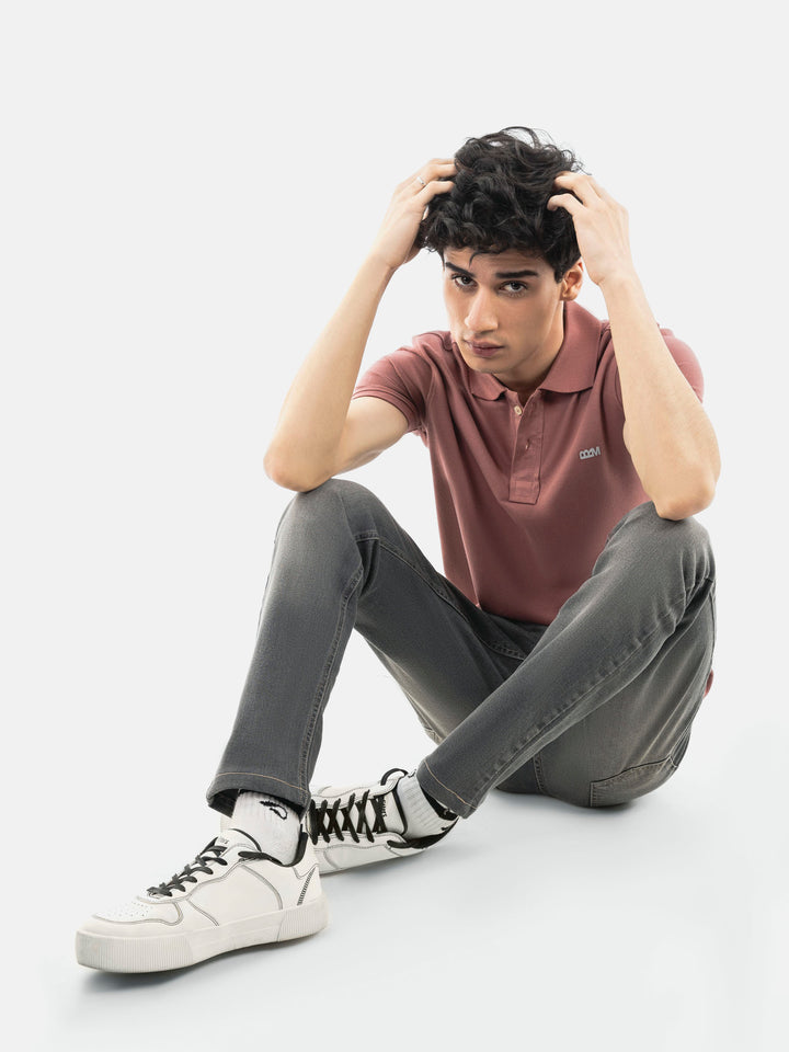 Grey Washed Slim Fit Denim Jeans Brumano Pakistan