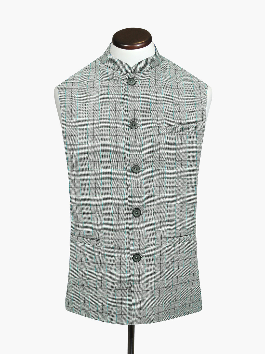 Greywindowpanecheckeredwaistcoatbrumanopakistan