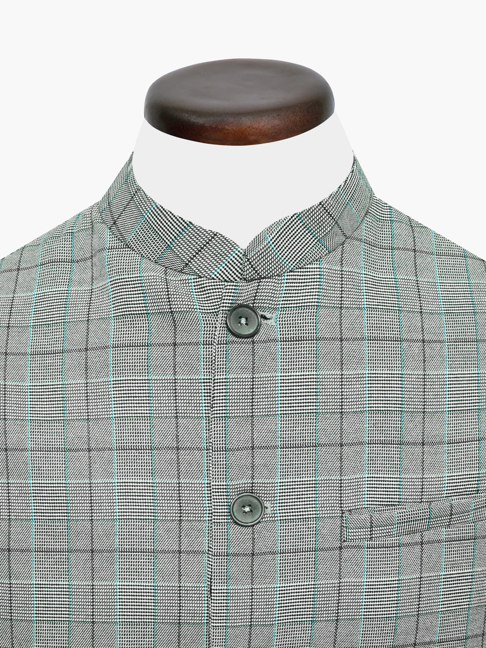 Grey Windowpane Checkered Waistcoat