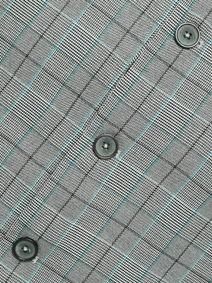 Grey Windowpane Checkered Waistcoat