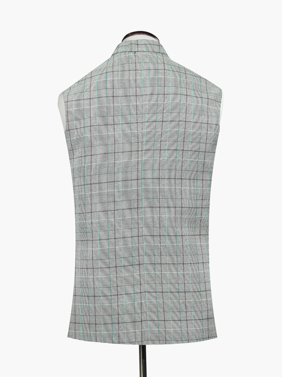 Grey Windowpane Checkered Waistcoat