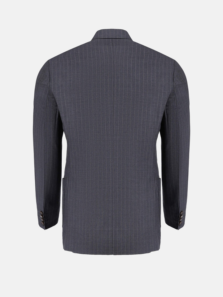 Grey Wool Pinstriped Formal Blazer Brumano Pakistan