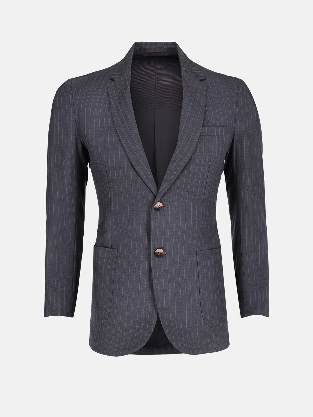 Grey wool pinstriped formal blazer brumano pakistan