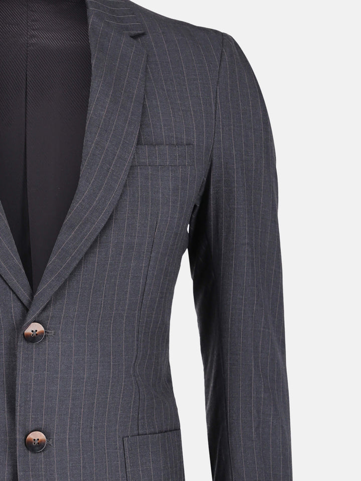 Grey Wool Pinstriped Formal Blazer Brumano Pakistan