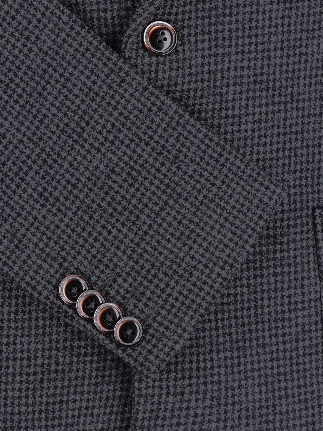Grey & Black Houndstooth Wool Blended Blazer Brumano Pakistan