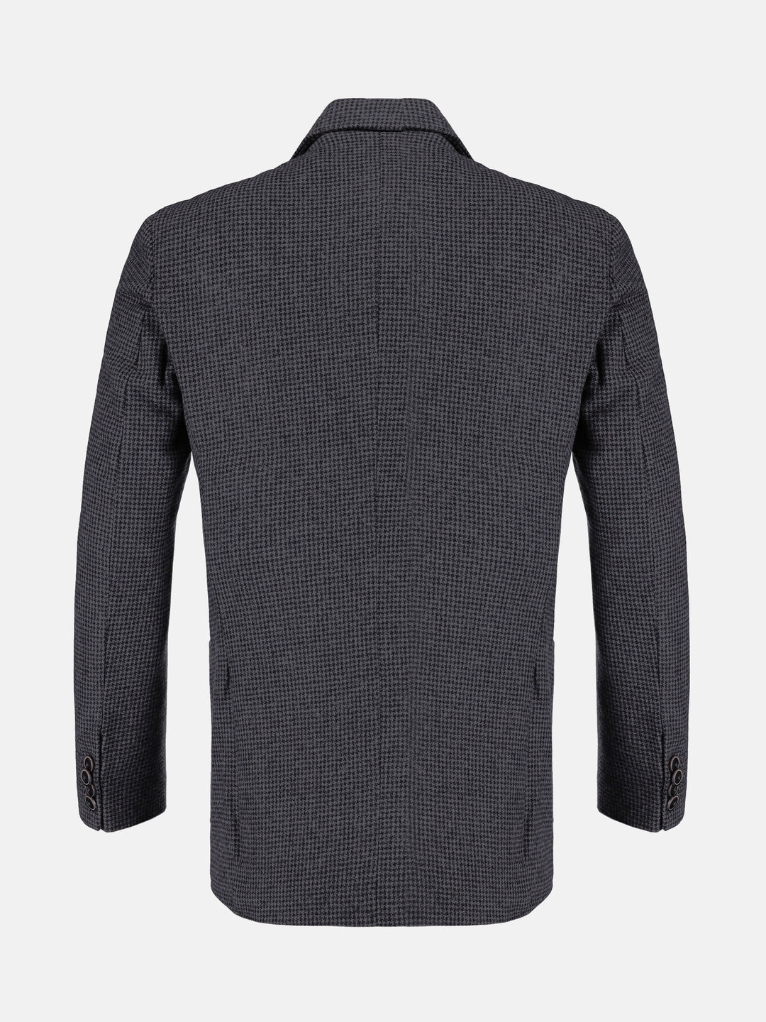 Grey & Black Houndstooth Wool Blended Blazer Brumano Pakistan