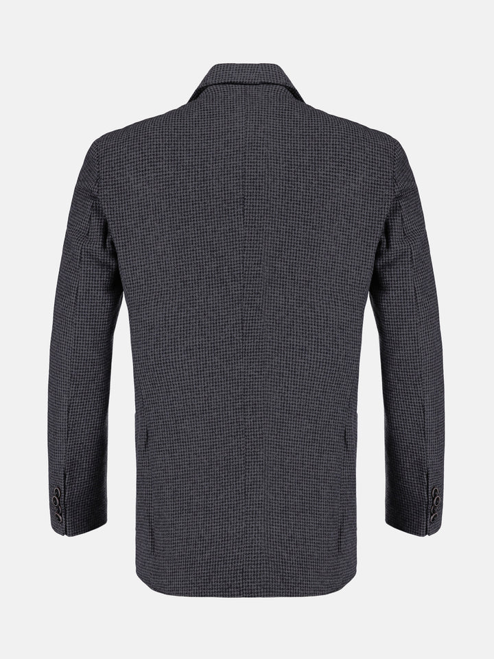 Grey & Black Houndstooth Wool Blended Blazer Brumano Pakistan