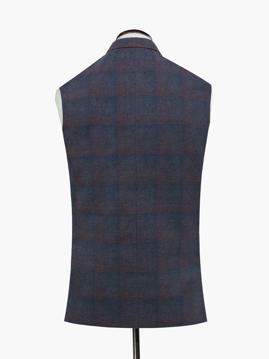 Grey & Blue Checkered Waistcoat