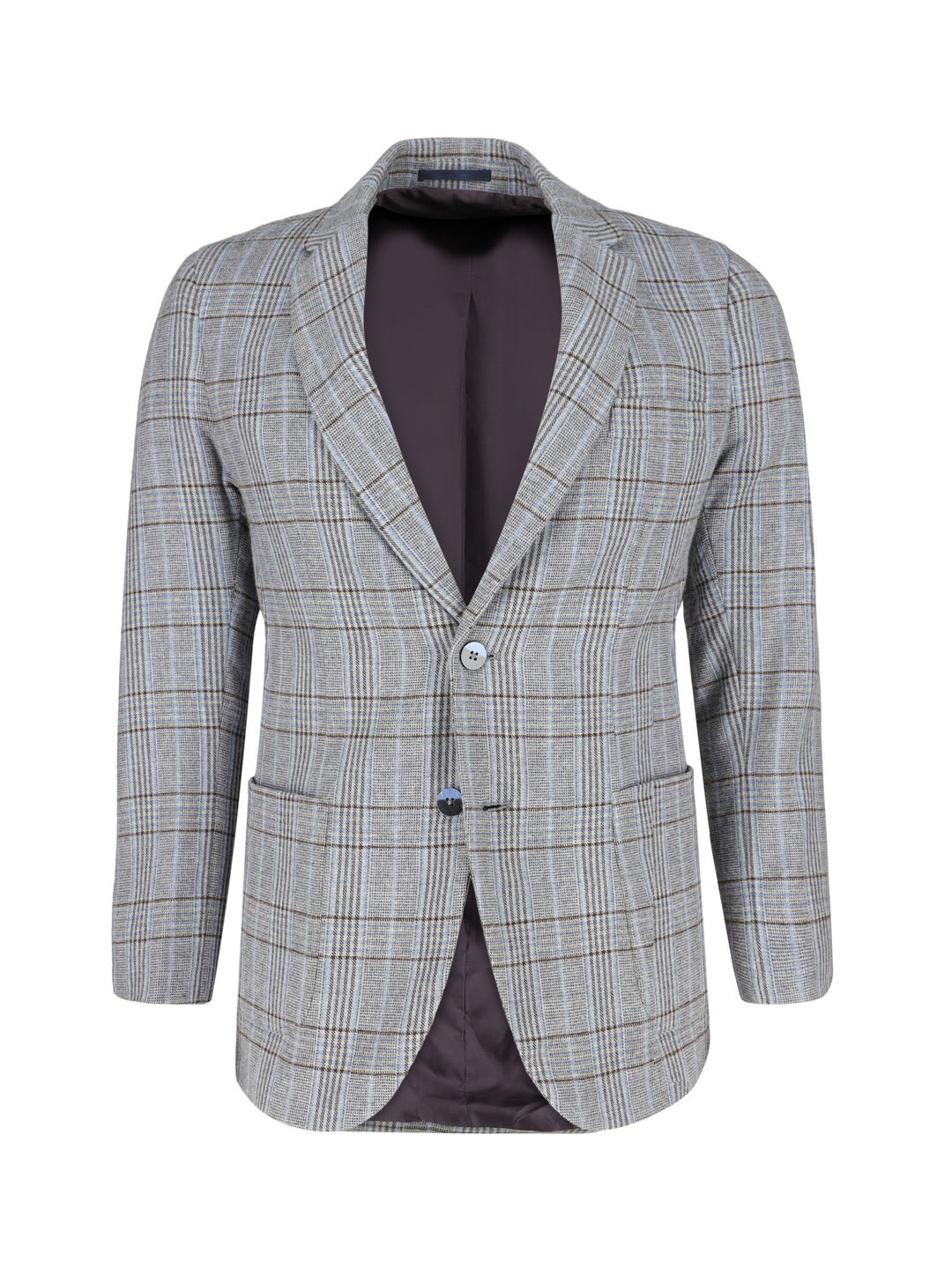 Grey bluecheckeredwool cashmereblazer sartoriabrumanopakistan