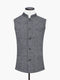 Grey & White Dobby Structured Wool Waistcoat