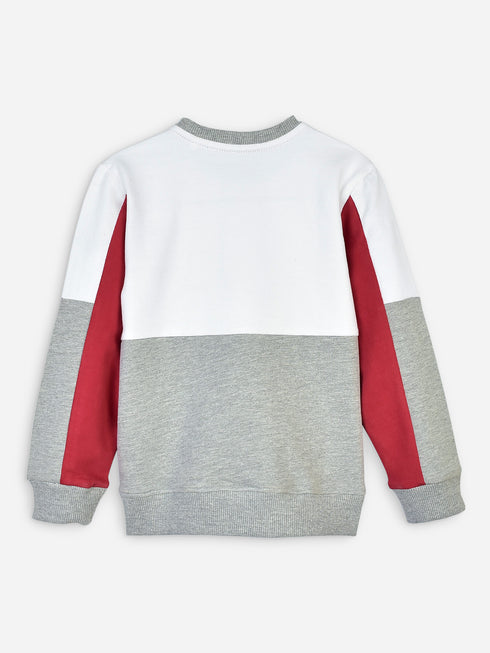 Grey & White Raglan Sleeves Casual Sweatshirt Brumano Pakistan