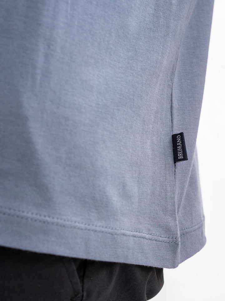 Greyish Blue 100% Cotton Basic Tee