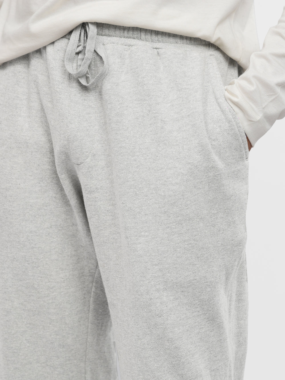 Close up of grey cotton polyester pajama fabric texture